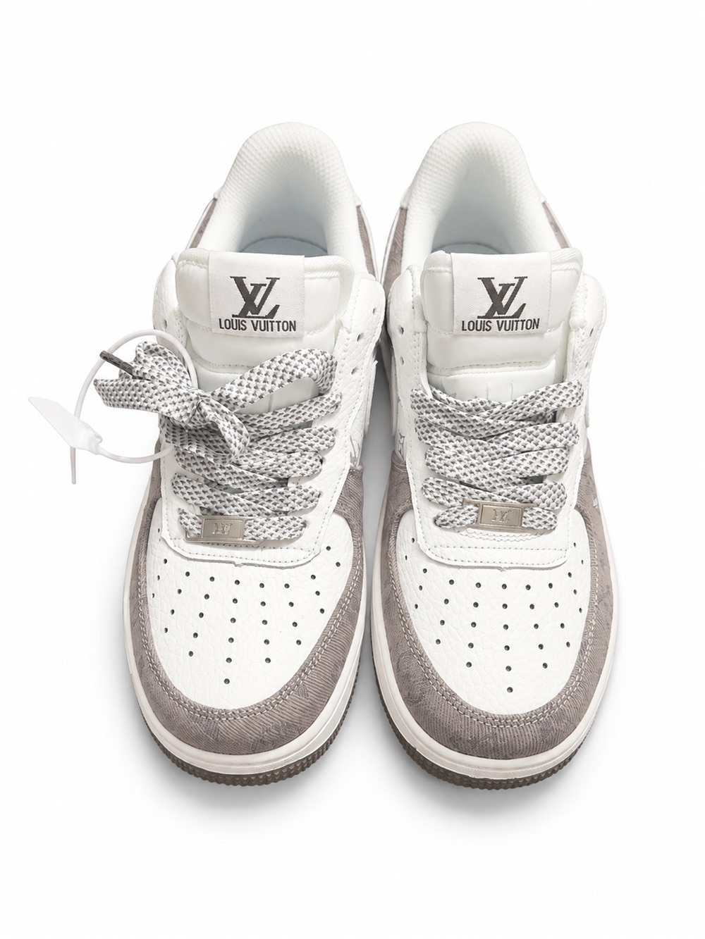 Louis Vuitton Men’s White & Taupe Low-Top Sneakers